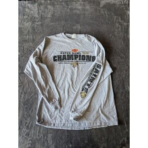 Mens New Orleans Saints Super Bowl XLIV Champions Long Sleeve XL Gray VINTAGE